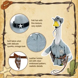 Conjunto disfraz de ganso vaquero occidental 23 pulgadas para jardin sombrero camisa funda