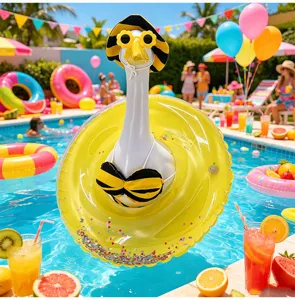 Porch goose outfit set with cute swimsuit, hat, and sunglasses for outdoor yard decor.