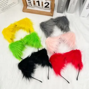 Fluffy cat ear headband cute plush animal ears hair hoop anime cosplay party hair accessories