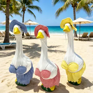 mooie 23 inch veranda gans standbeelden set zomer bikini gazon tuin ornament decor