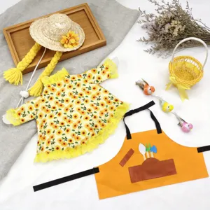 Sunflower goose costume set summer pastoral style dress hat apron props outfit