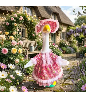 Abito Lolita per oca da giardino vestito per statua di oca bianca da portico costume