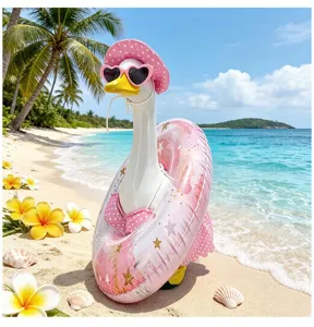 Hawaiian porch goose outfit summer pink bikini swim ring 23 inch goose dress up costume prop