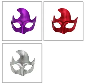 Maschera mezza faccia con corna curve in PVC, perfetta per Halloween, carnevale e feste in maschera.