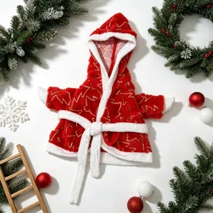 Kerst Veranda Gans Outfit Rode Badjas Met Capuchon Festieve Vakantie Decoratie Kleding Outfit