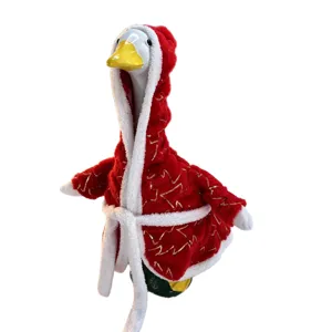 Kerst veranda gans outfit rode badjas met capuchon vakantie kostuum voor 23 inch gazon gans