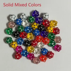 Sammlung bunter 20-seitiger polyedrischer D20 Würfel für Tabletop RPG Brettspiele