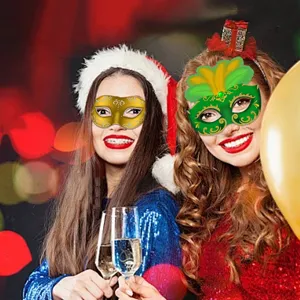 Karneval Party Halbgesicht Maske bunte Feder Maske Festival Performance Augenmaske Kostüm