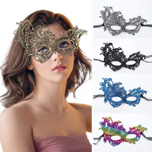 Elegante Feniks Kant Maskerade Masker Bronzen Sexy Queen Oogmasker Voor Maskerade Feest Optreden Kostuum Rekwisieten