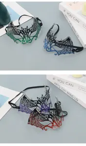 Masquerade Bat Mask Rhinestone Iron Venetian Party Eye Mask Carnival Sexy Eye Mask
