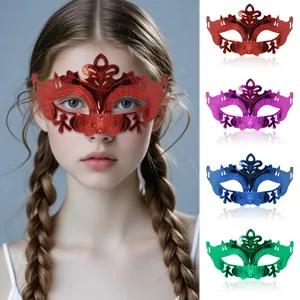 Maschera da Mascherata per Halloween Festa Veneziana Mezza Faccia Galvanizzata Plastica Oggetti di Scena per Uomo Donna