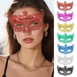 Maskerademaske Für Halloween Party Galvanisierte Fuchs Halbgesichtsmaske Lasergeschnittene Sexy Hohle Partymaske Mehrfarbig