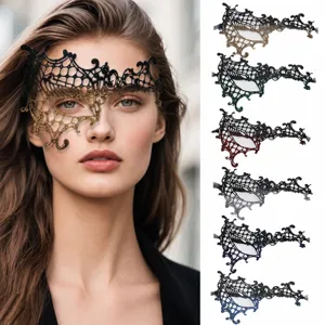 Lace Sexy One Eyed Half Face Mask Gothic Mysterious Masquerade Party Eyepatch For Women Performance Costume Props Halloween Carnival