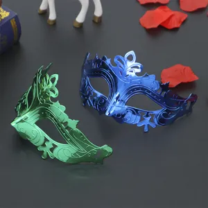 Maschera veneziana mezza faccia galvanizzata per festa in costume oggetti di scena
