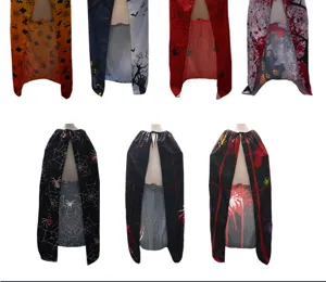 Halloween cosplay vampire cloak digital print witch devil cape horror party costume