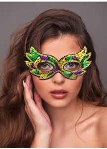 Mardi Gras pailletten masquerade feestmasker kleurrijk carnaval kostuum oogmasker