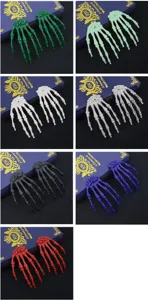 Halloween skeleton hand hair clips plastic bone ornaments spooky party costume props set