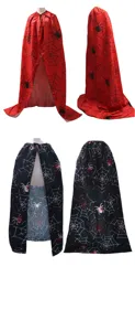 Halloween vampire cape costume digital print spider web witch cloak devil party dress up