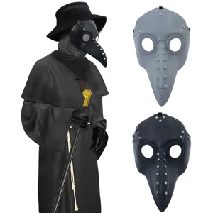 Halloween Plague Doctor Mask Steampunk Cosplay Bird Beak Costume Props Plastic Gothic Rivet Masquerade Face Mask For Party Event Adults