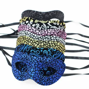 Halloween Glitzer Maske Fasching Karneval Party PVC Halbgesicht Masken Kostüm