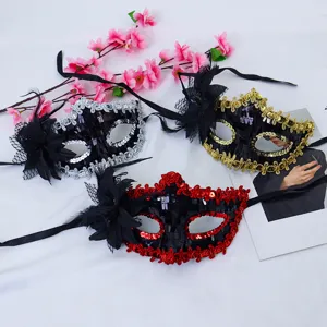 Venetian masquerade mask sequin lace party half face eye mask Halloween costume prop