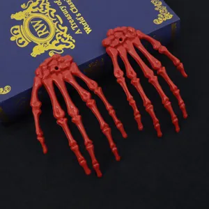 Halloween plastic skeleton hands scary props spooky haunted house party decorations main