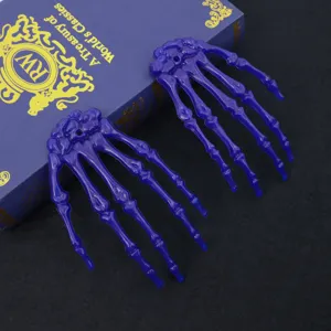 Halloween plastic skeleton hands props for haunted house party decoration and spooky prank items.