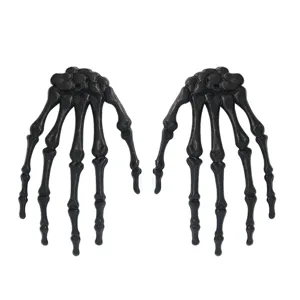 Halloween skeleton hands props plastic bone claws spooky haunted house party decoration items