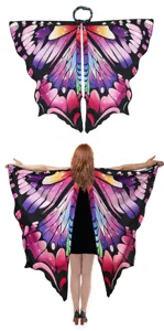 Starry butterfly cape shawl for women, magical costume cloak for Halloween party stage.