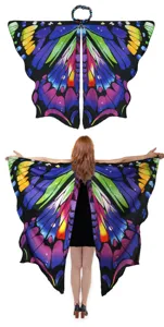 Detailed view of the vibrant starry butterfly cape, perfect for Halloween cosplay and stage shows.