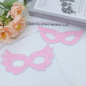 Pink sequin masquerade mask half face party eye mask for women girls cosplay ball prom