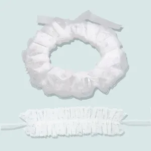 Weisser spitzen kragen rüschen vintage choker party kostüm mode zubehör set für damen elegant chic
