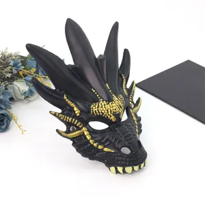 Halloween simulation rubber 3D full face dragon mask for party costume cosplay display.