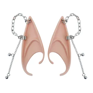 Punk Stil Quaste Kette Elfe Latex gefaelschte Ohren fuer Cosplay Party Foto Requisiten.
