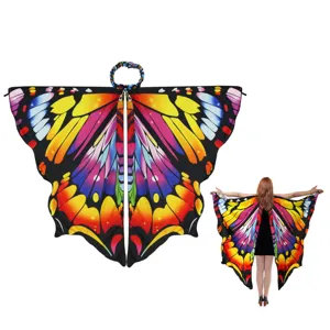 Colorful butterfly wings shawl cloak for women Halloween cosplay party stage performance costume.