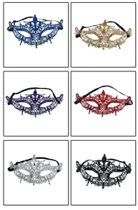 Venezianische Spitze Maske mit Strass, elegante Augenmaske für Party und Maskerade.