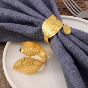 Servilletero de Metal de Aleación Oro Espiral Irregular Reno Copo de Nieve Árbol de Navidad Hoja Decorativo para Mesa de Hotel