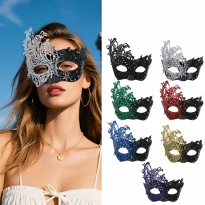 Lace Phoenix Masquerade Mask For Women Luxury Rhinestone Half Face Mask For Halloween Party Costume Ball Event Accessories