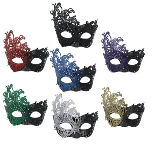 Halloween lace masquerade mask half face phoenix feather party ball costume dress up prop