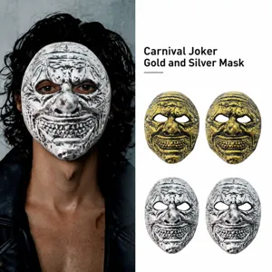 Scary Halloween Clown Mask For Masquerade Party Funny Distressed Joker Horror Mask Movie Cosplay Performance Props Unisex