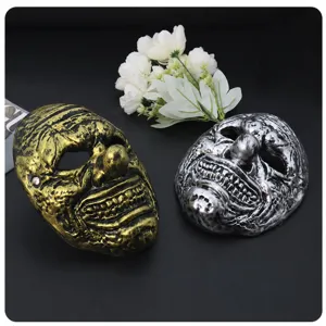 Halloween scary clown mask thickened funny masquerade costume party performance props gold silver