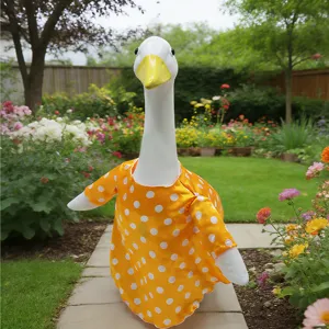 Pet duck dress orange polka dot cute summer apparel for cute call duck outdoor photography outfit