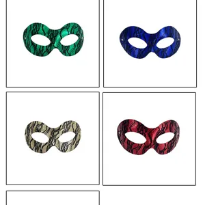 PVC snake skin pattern half face mask detail variant display for Halloween party
