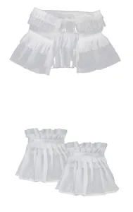 Exquisites Set aus weißem Spitzenkragen und Manschetten, perfektes Lolita-Kostümzubehör.