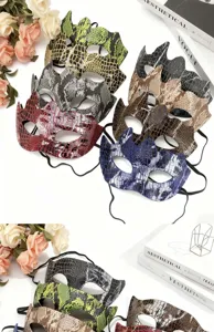 Halloween Maskerade Halbgesicht Tierprint schimmernde Maske Party Augenmaske Dekoration