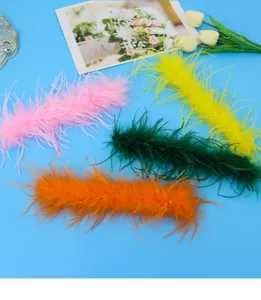 Pulseras slap de plumas de avestruz coloridas de felpa para fiesta y espectáculos