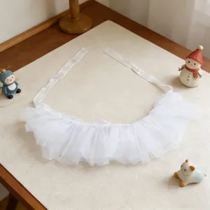 White mesh Lolita detachable ruff collar retro court style fake collar costume accessory.