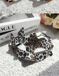 Leopard muster Halbgesicht Maske für Halloween Maskerade Party Kostüm Augenmaske chic