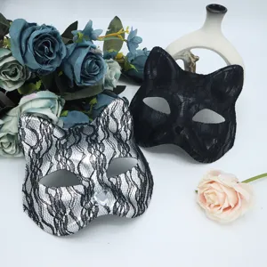 Leuke katten kant masker sexy PVC masker voor carnaval feest kostuum masquerade optreden.