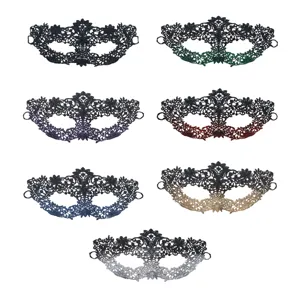 Kant masker oogmasker voor Halloween feest carnaval kostuum accessoires meerkleurig set